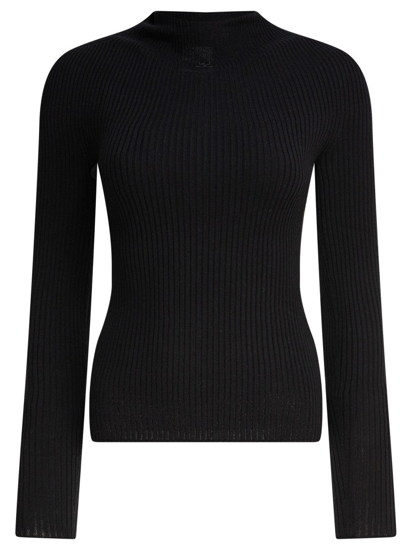 Courrèges Fitted Knitwear Top With Ribbed Texture