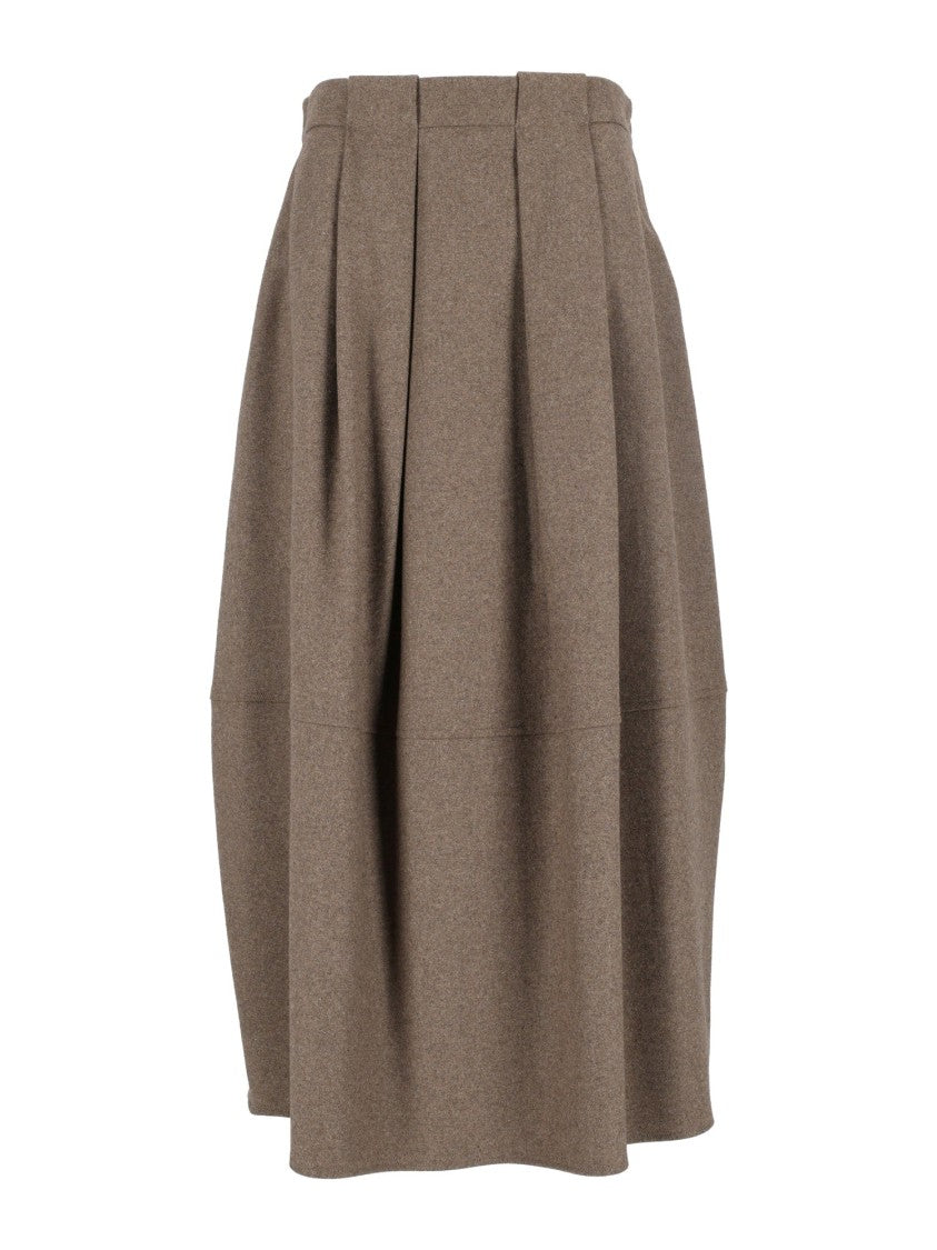 Antonelli Firenze Voluminous High-Waisted Structured Pleated Midi Skirt