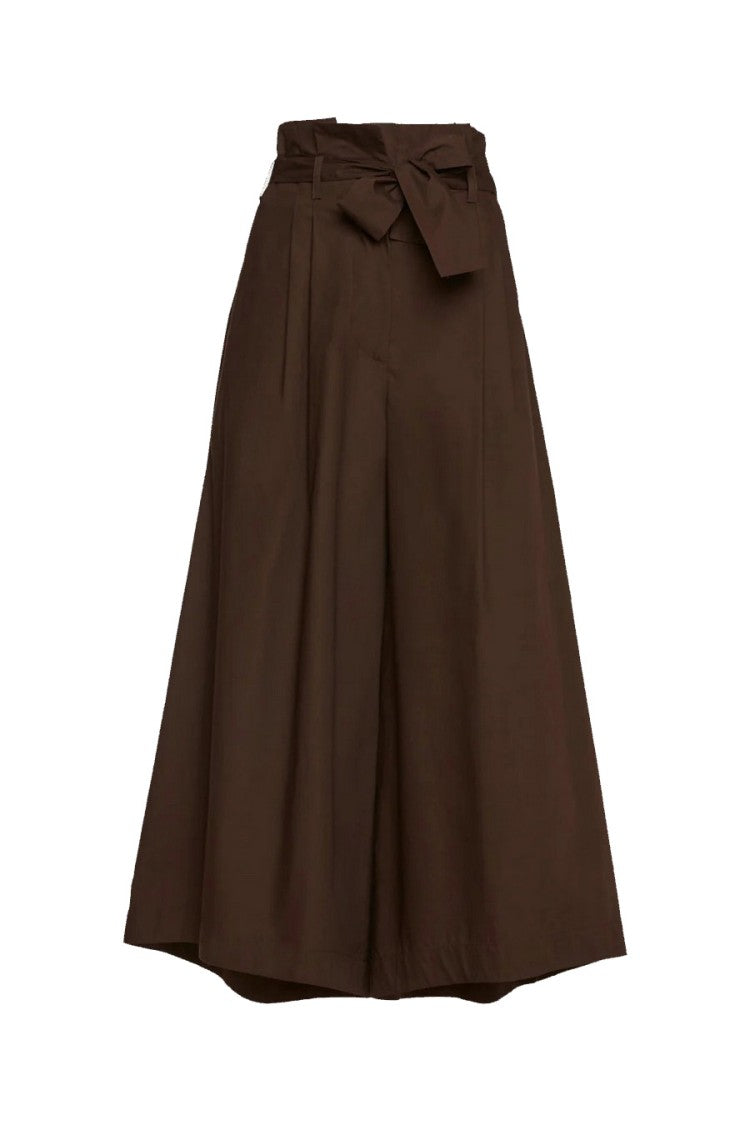 Simona Corsellini Brown Cotton-Blend Wide-Leg Pants