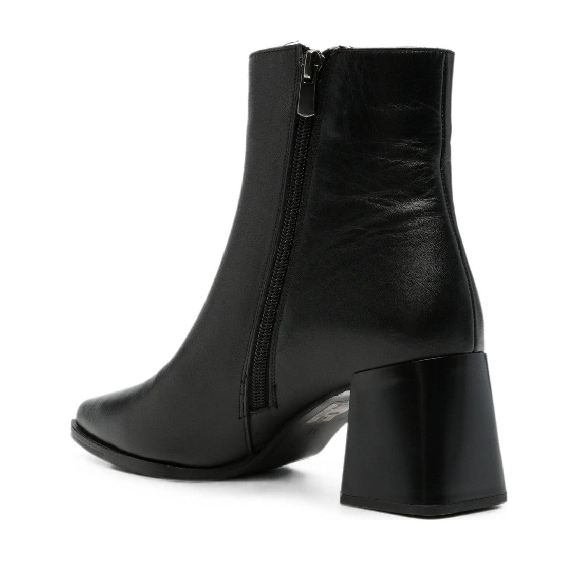 Sergio Moretti Black Leather Pointed Toe Mid-Heel Boots