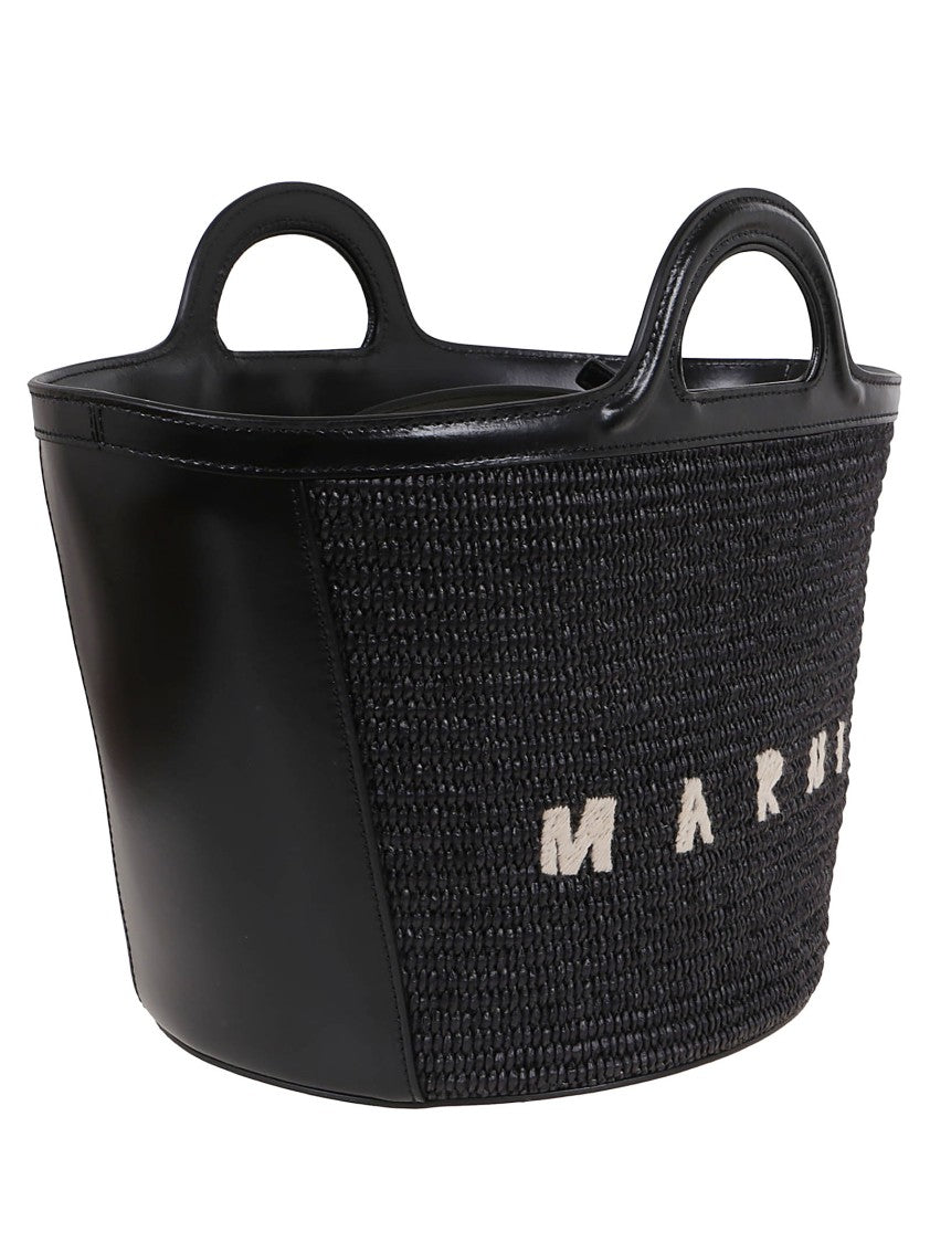 Marni Tropicalia Small Handbag With Woven Raffia Panels