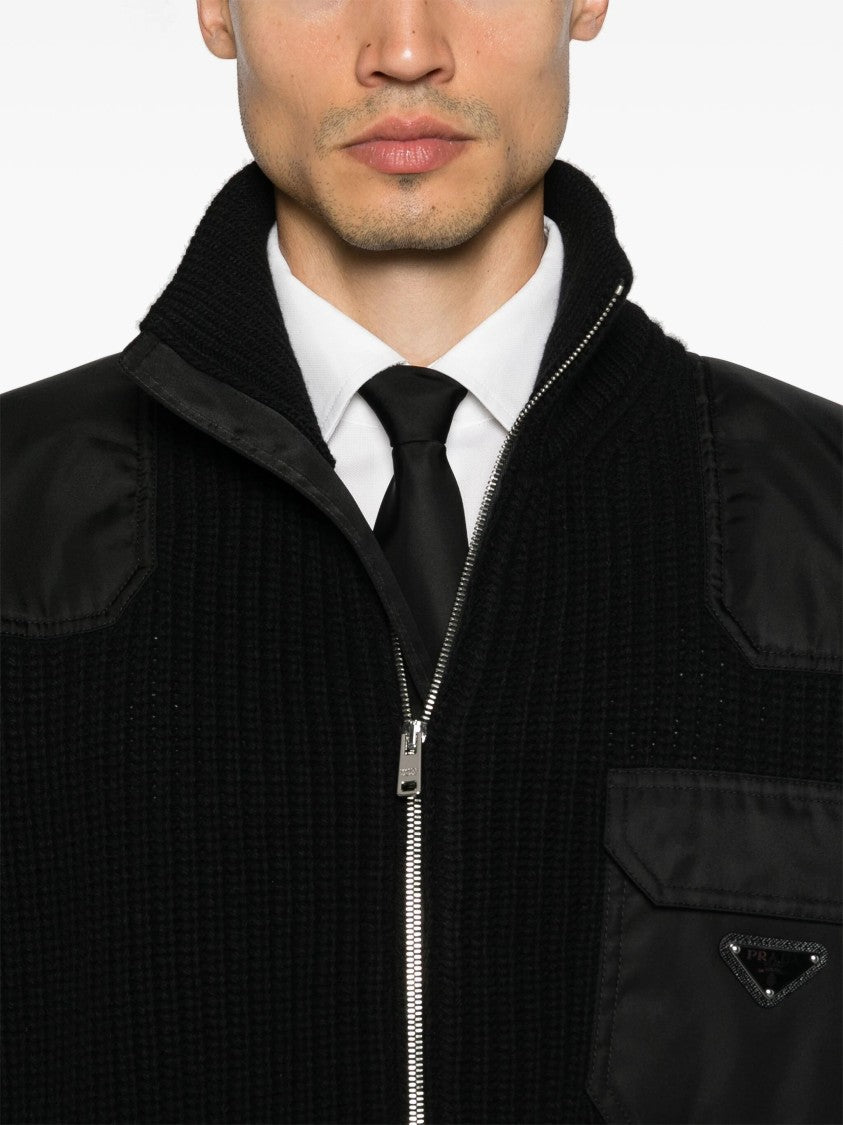 Prada Black Cardigan Wool/Cashmere Re-Nylon Cardigan