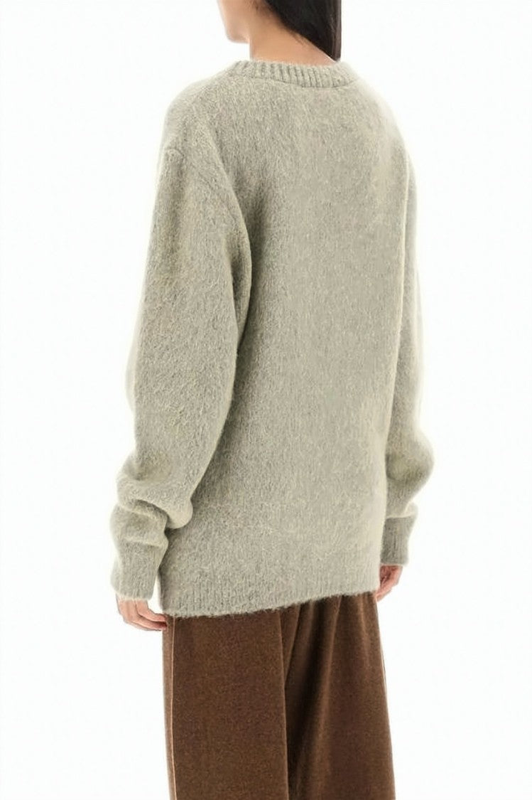 Lemaire Soft Fuzzy Knit Sweater With Ribbed Cuffs