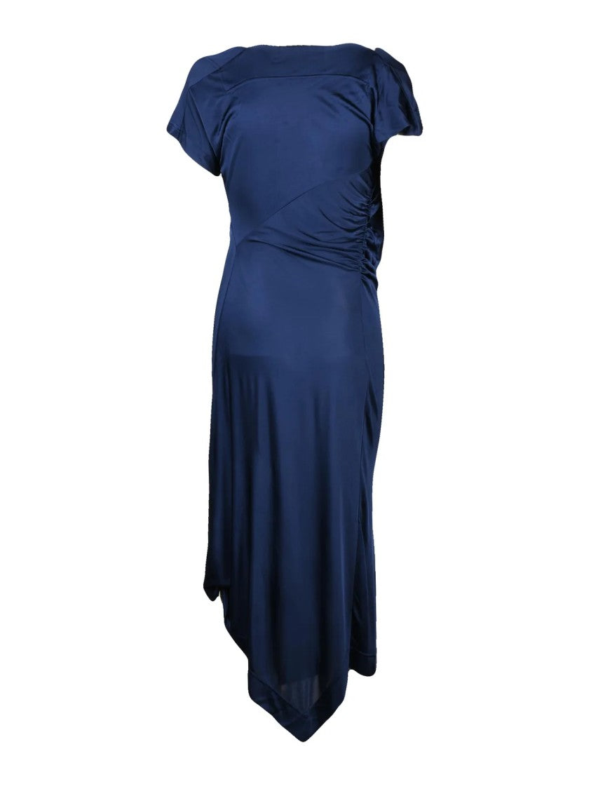 Vivienne Westwood Asymmetric Viscose Midi Dress With Minimalist Lines