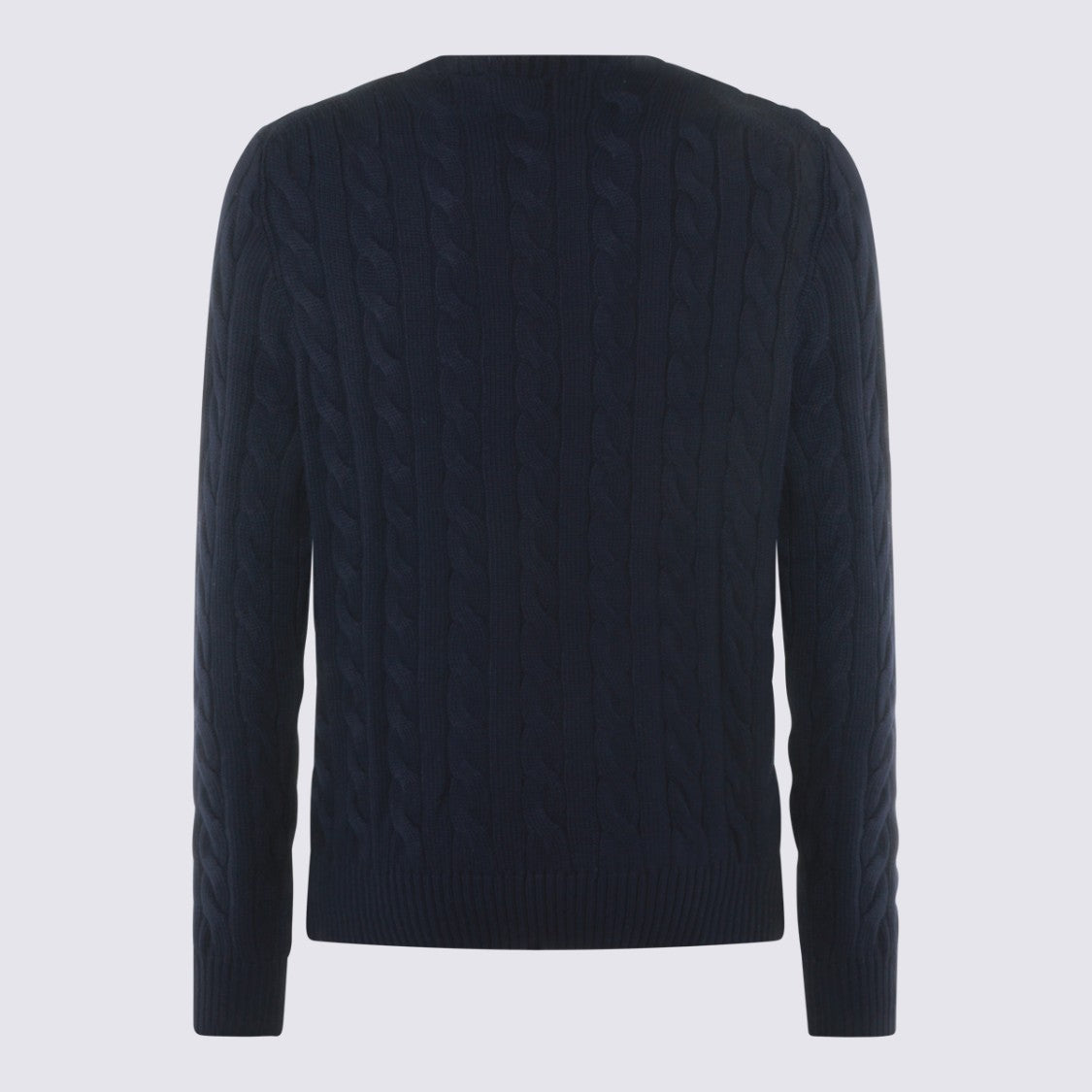 Polo Ralph Lauren Cable Knit Black Sweater With Classic Ribbed Detailing