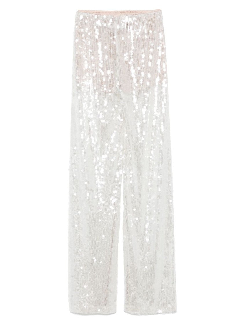 Federica Tosi Wide-Leg Trousers With Shimmering Sequin Detailing