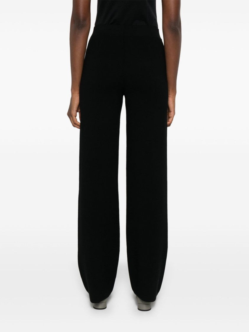 Max Mara Wide Leg Trousers In Soft Linen-Knit Viscose Blend