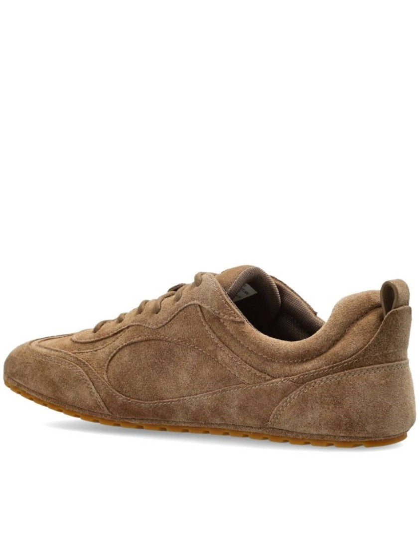 Tory Burch Brown Suede Field Sneaker Rubber Sole