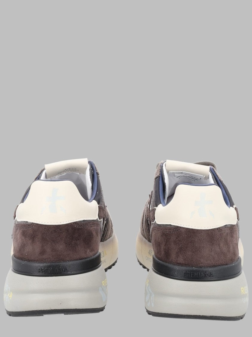 Premiata Grey Layered Suede Fabric Sneakers