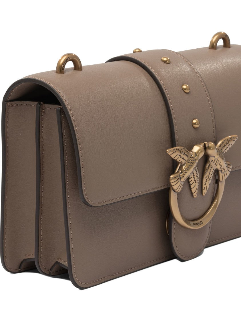 Pinko Brown Leather Crossbody Bag
