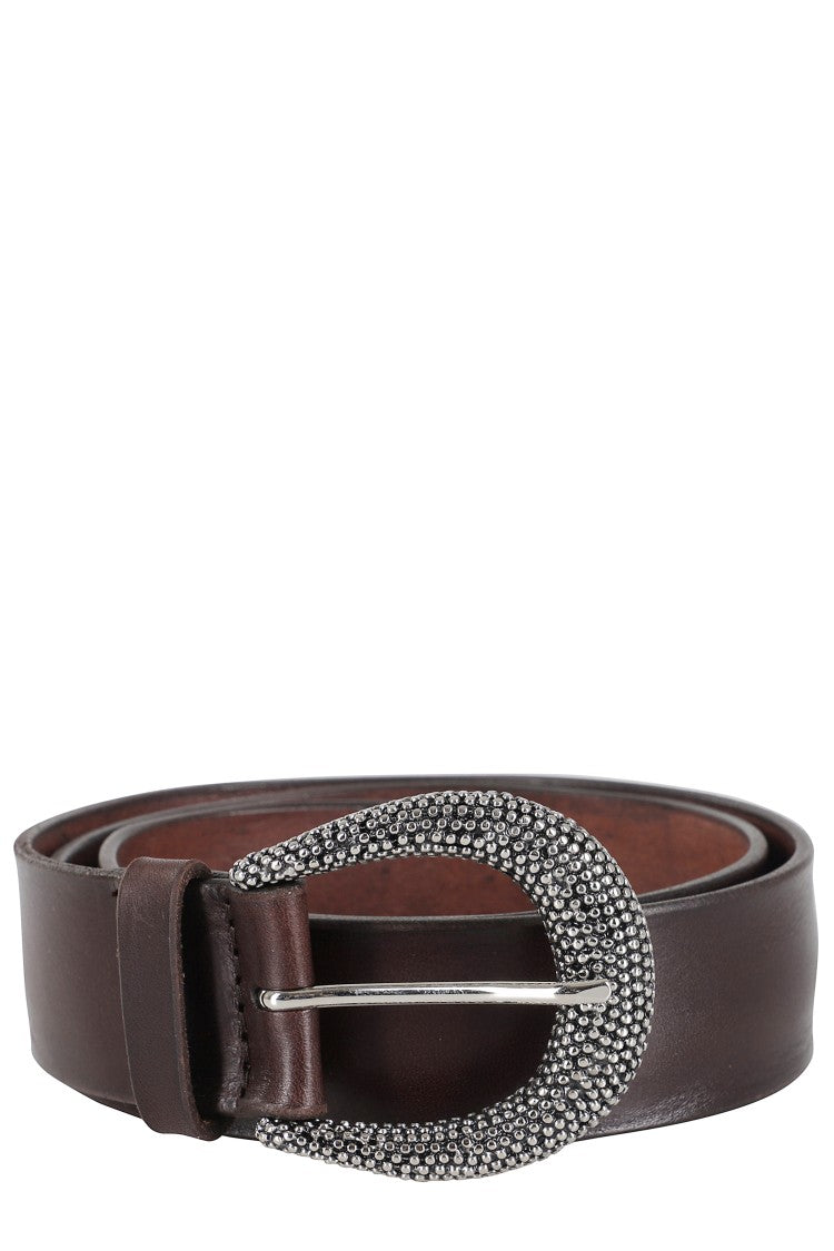 Orciani Soft Bull Leather Belt With Polished Buckle