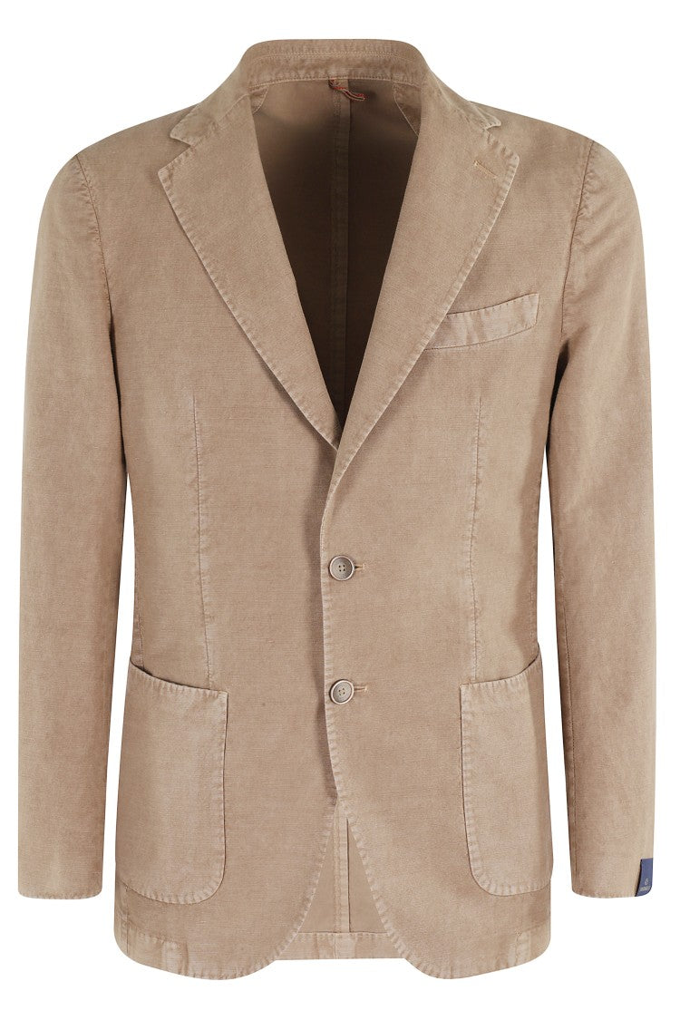 Santaniello Structured Tobacco Jacket With Notch Lapel