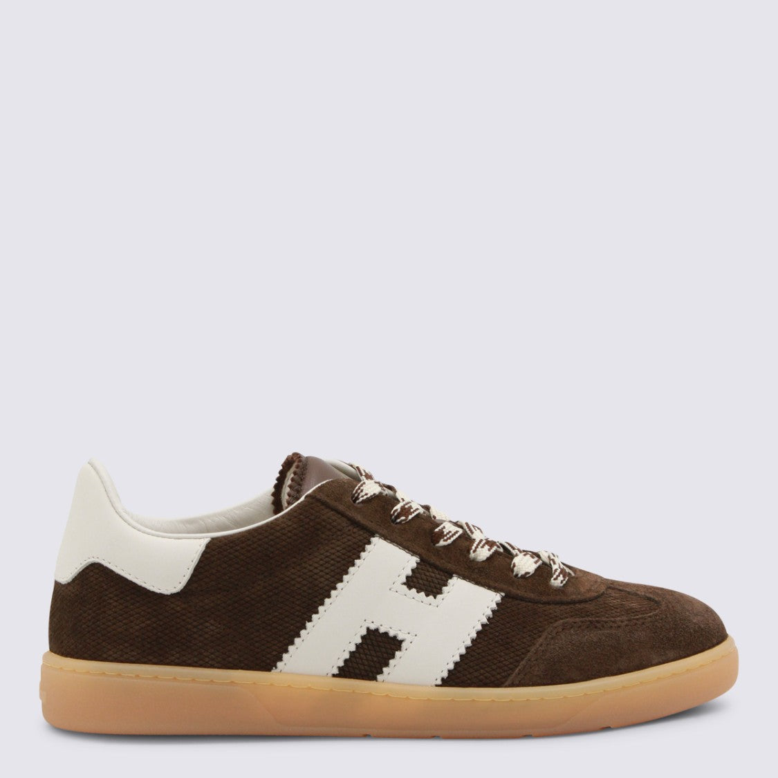 Hogan Brown Leather Sneakers