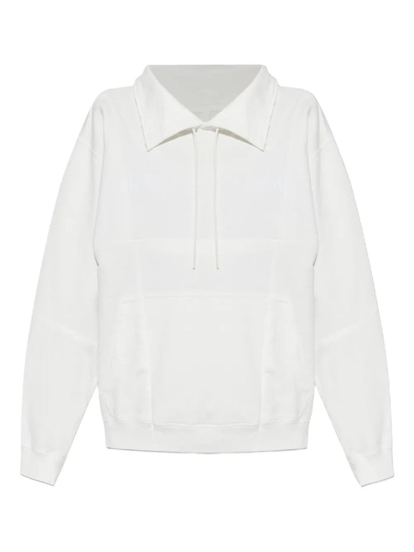 Mm6 By Maison Margiela Drawstring Spread-Collar Sweatshirt