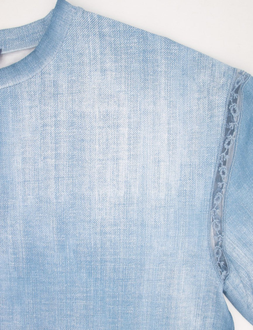 Ermanno Scervino Vintage Denim Wash Cotton T-Shirt