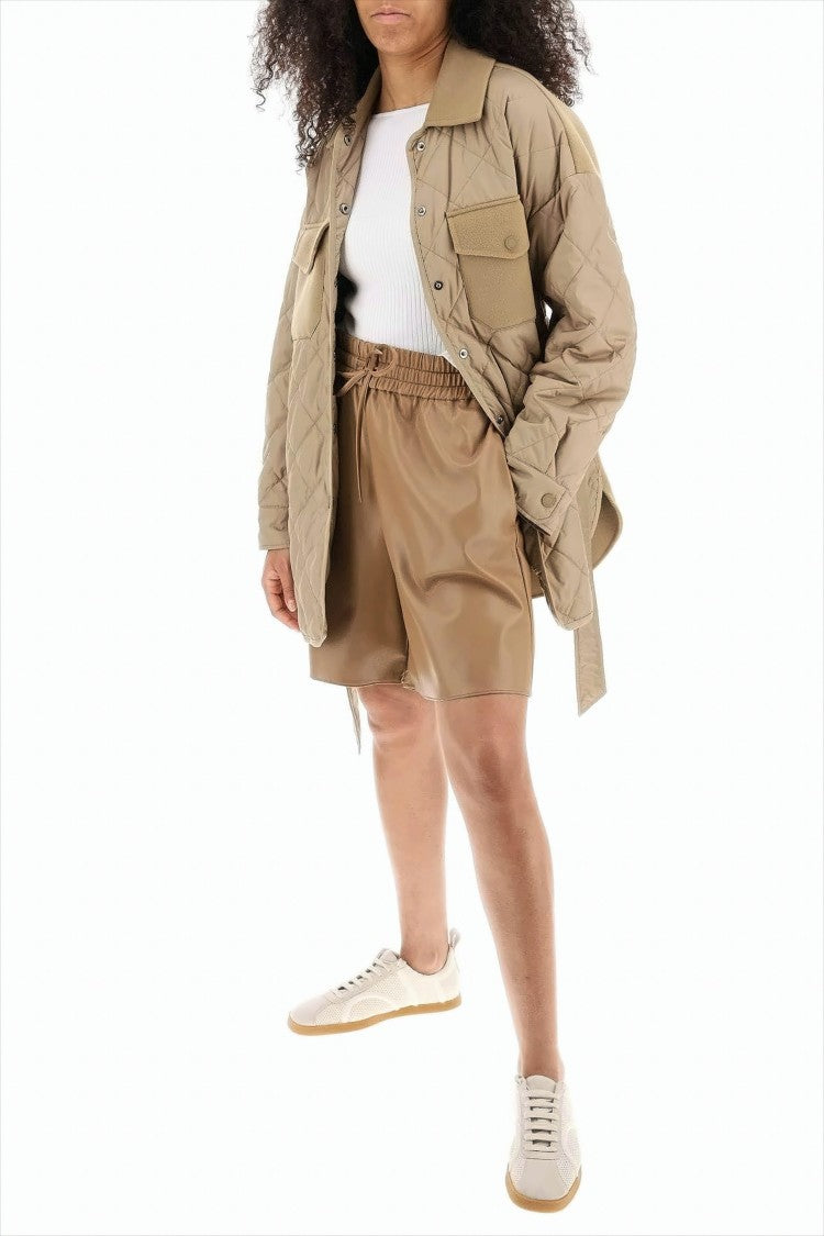 Max Mara Diamond Quilted Belted Padded Coat In Neutral