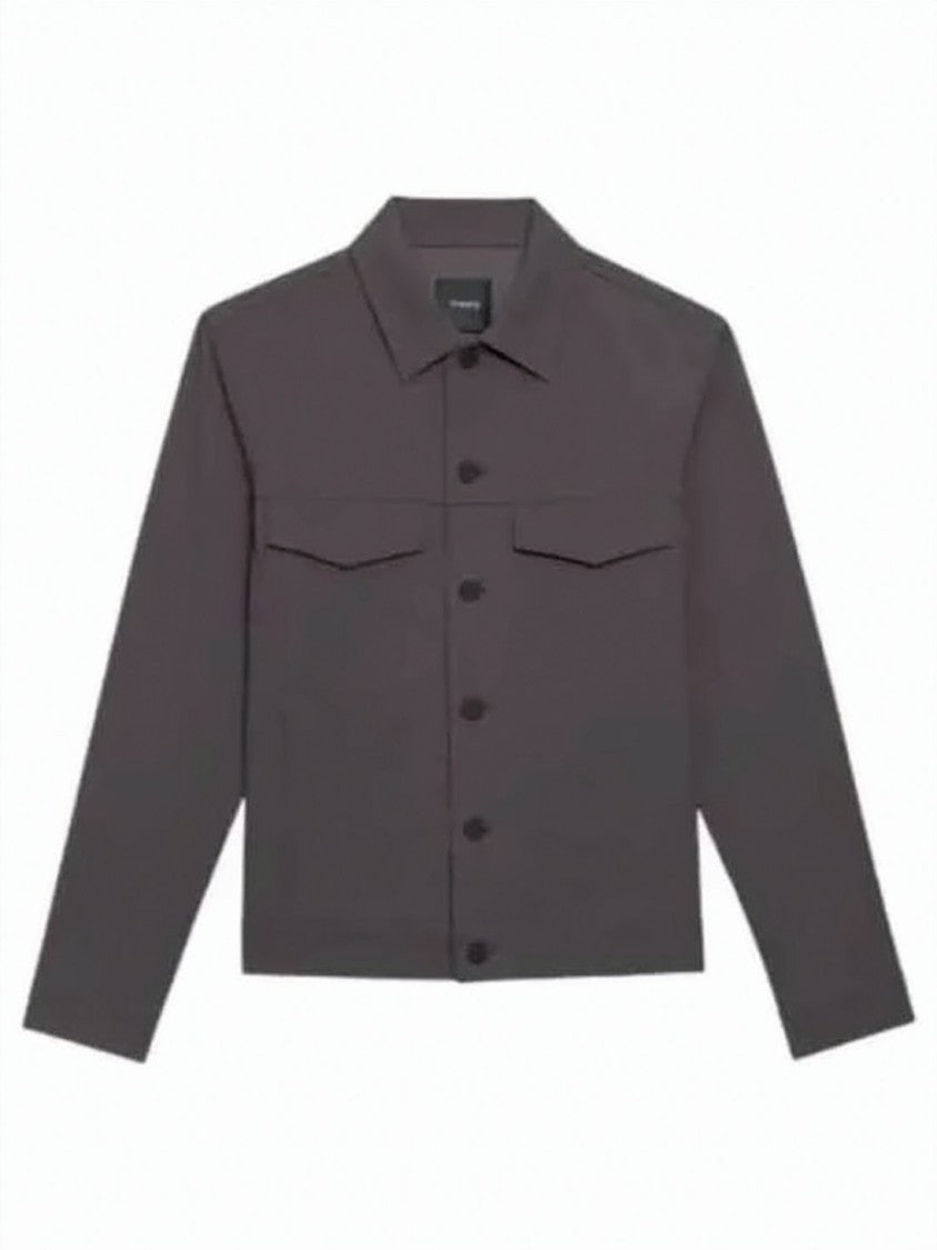 Theory Structured Grey Jacket With Classic Collar