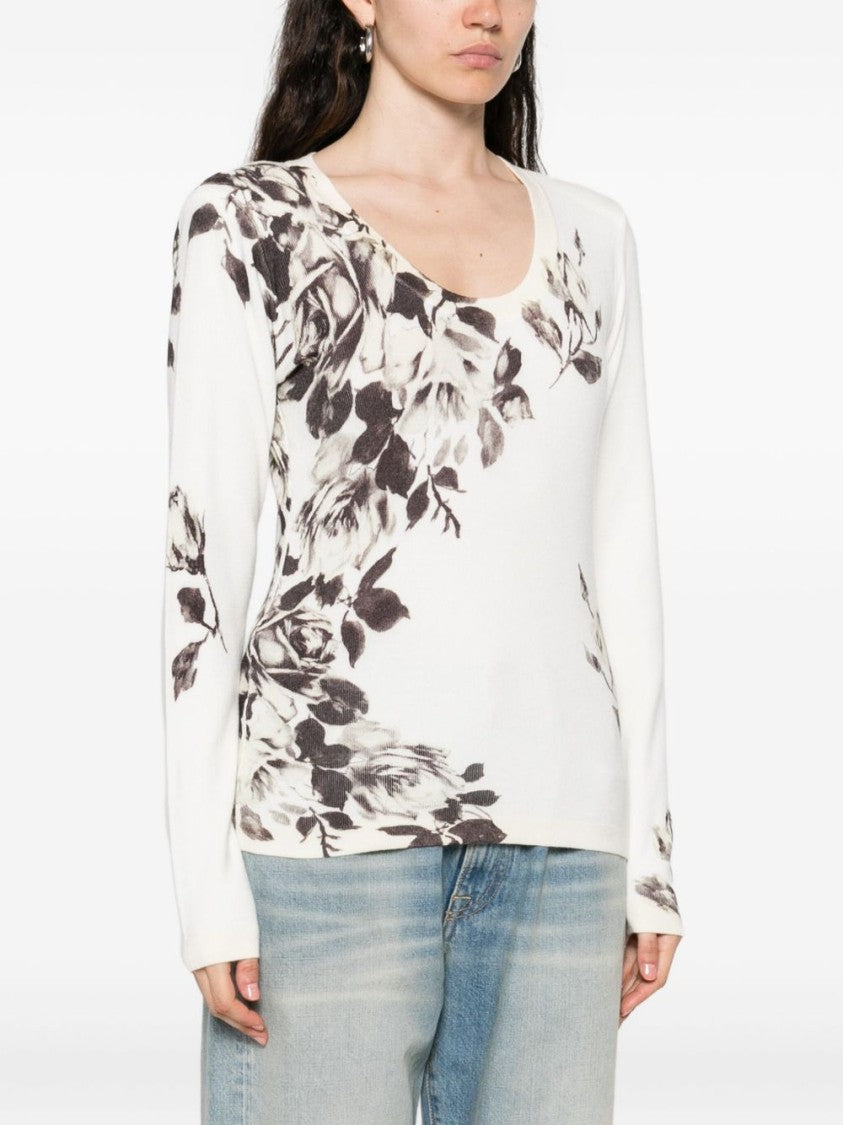 Blugirl Floral-Print Knit Sweater By Blugirl