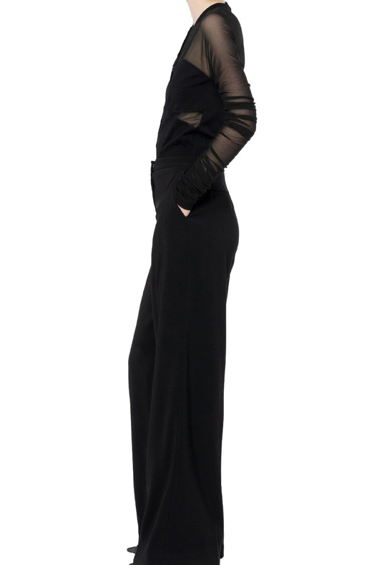 Pinko Sheer Long Sleeve Sweater With Button Detail And Elegant Fit