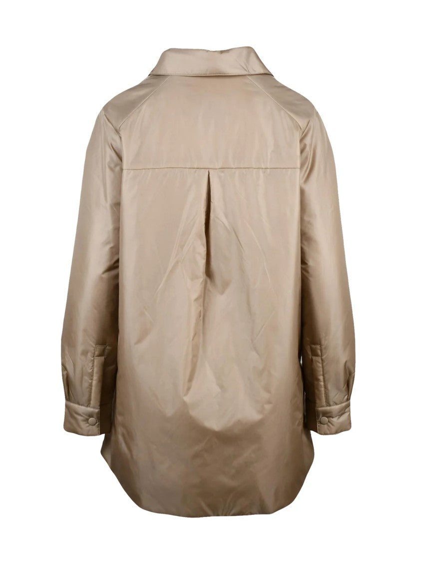 Aspesi Beige Padded Snap Button Polyamide Shirt