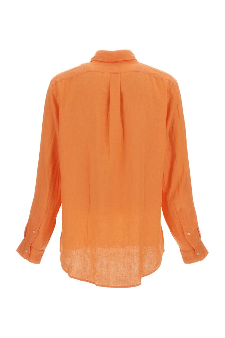 Polo Ralph Lauren Orange Linen Button-Down Shirt