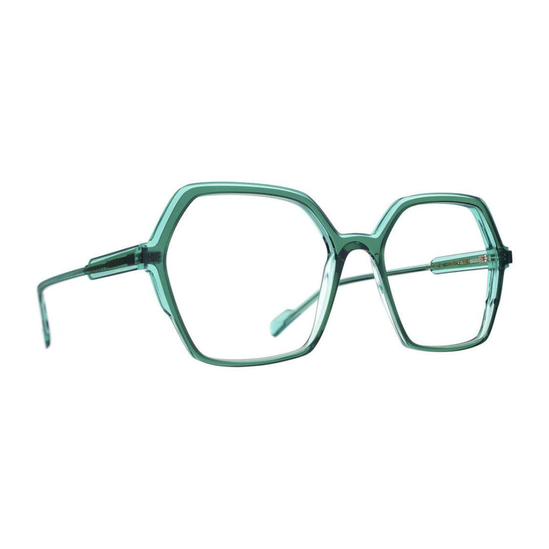 Caroline Abram Green Flashy Oversized Geometric Acetate Sunglasses
