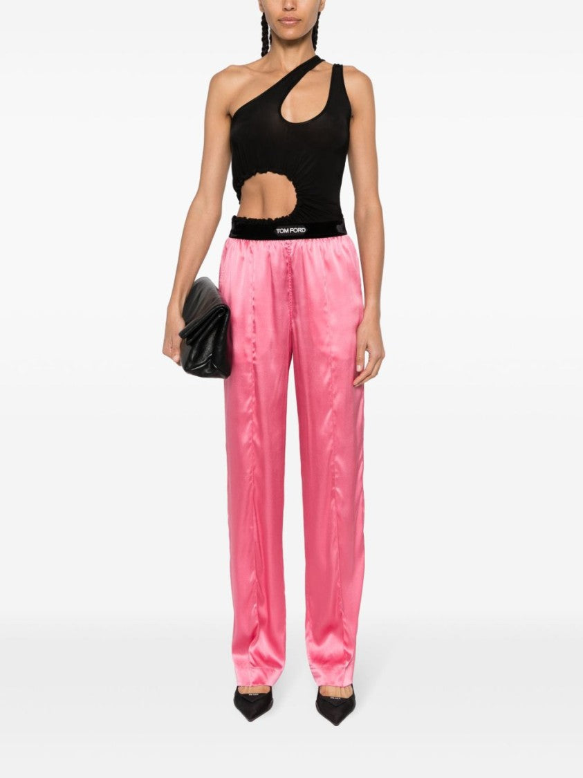 Tom Ford Flamingo Pink Stretch-Silk Trousers
