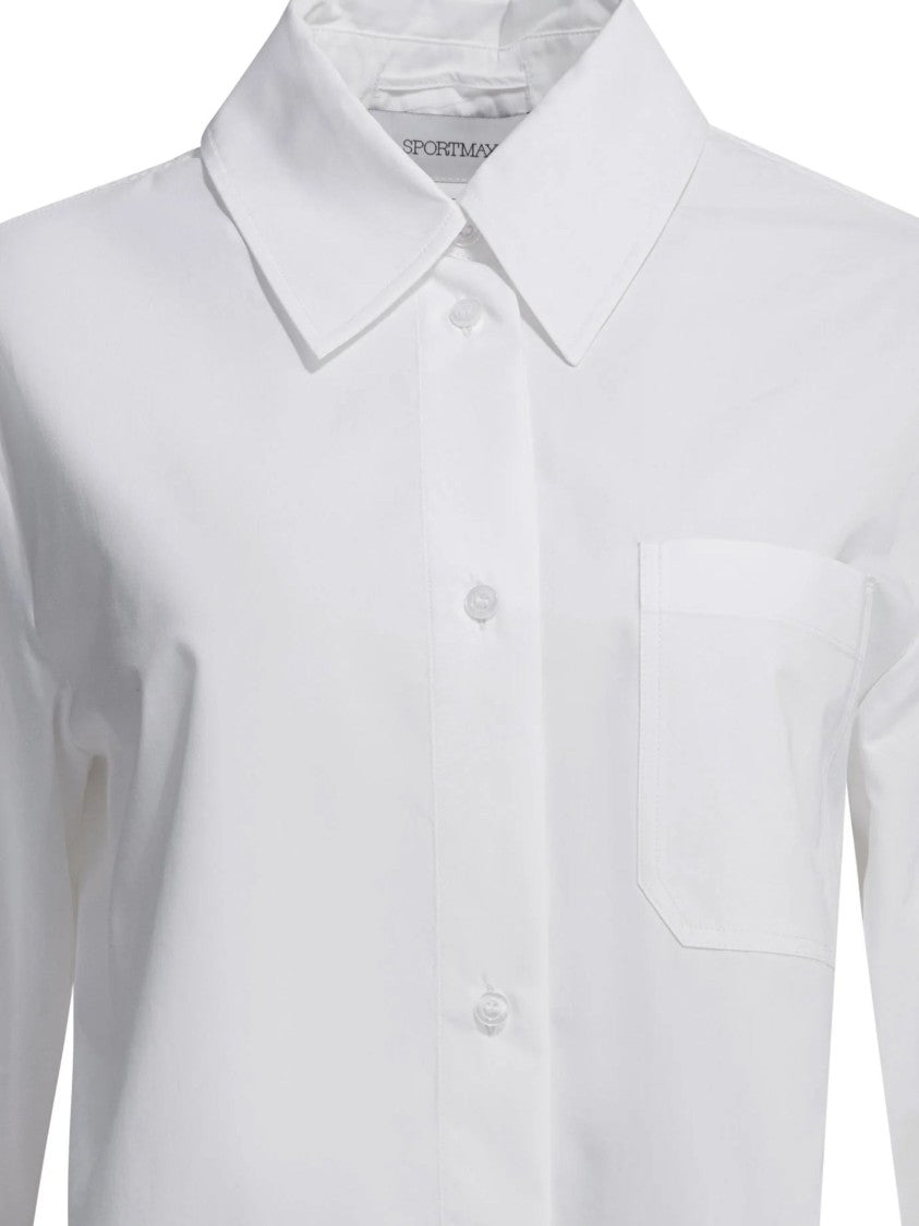 Sportmax White Pleated Back Cotton Shirt