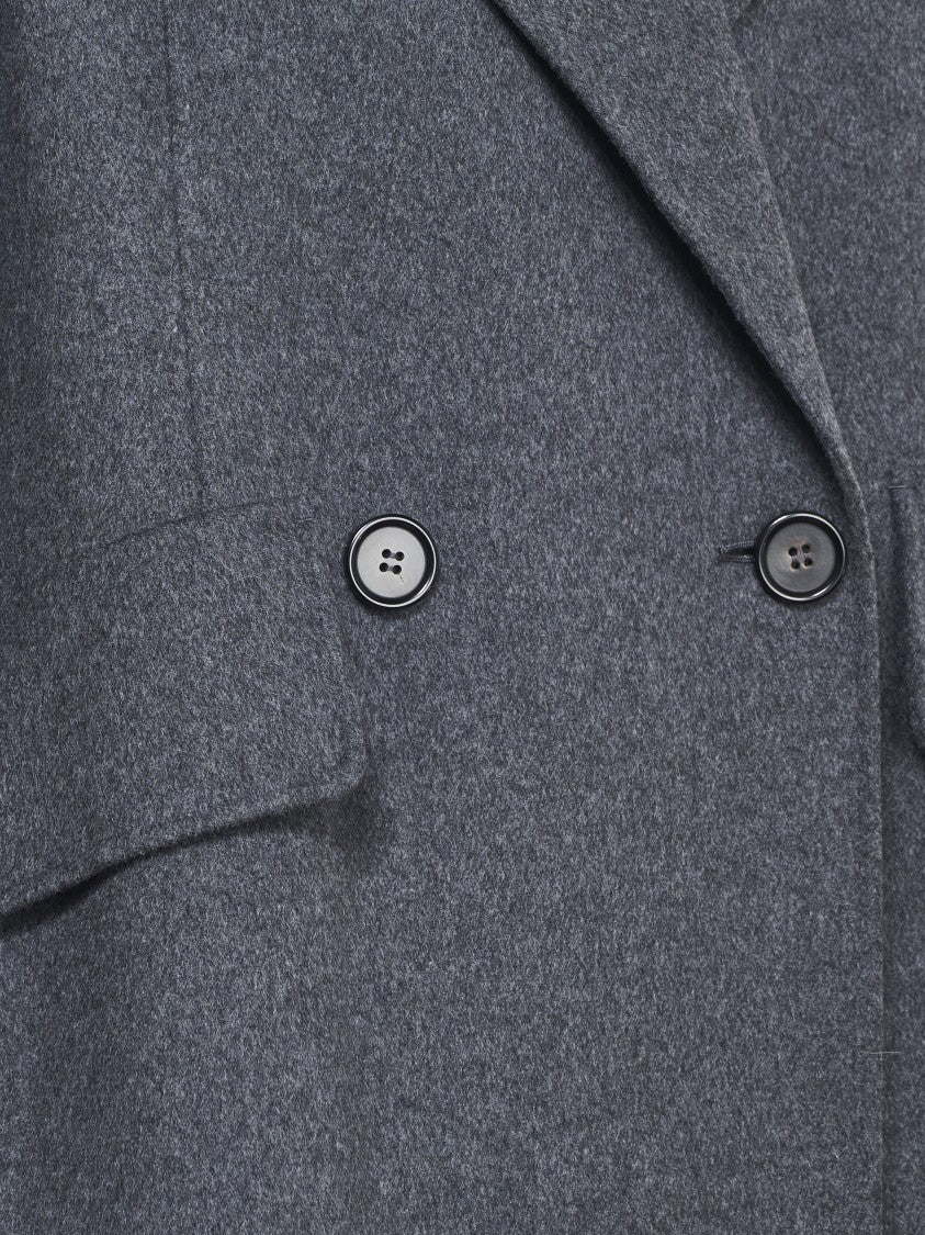 Max Mara Structured Grey Virgin Wool Coat With Clean Lines