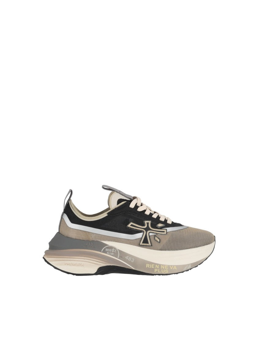 Premiata Hill0.1 Black Gold Sculpted Sneakers