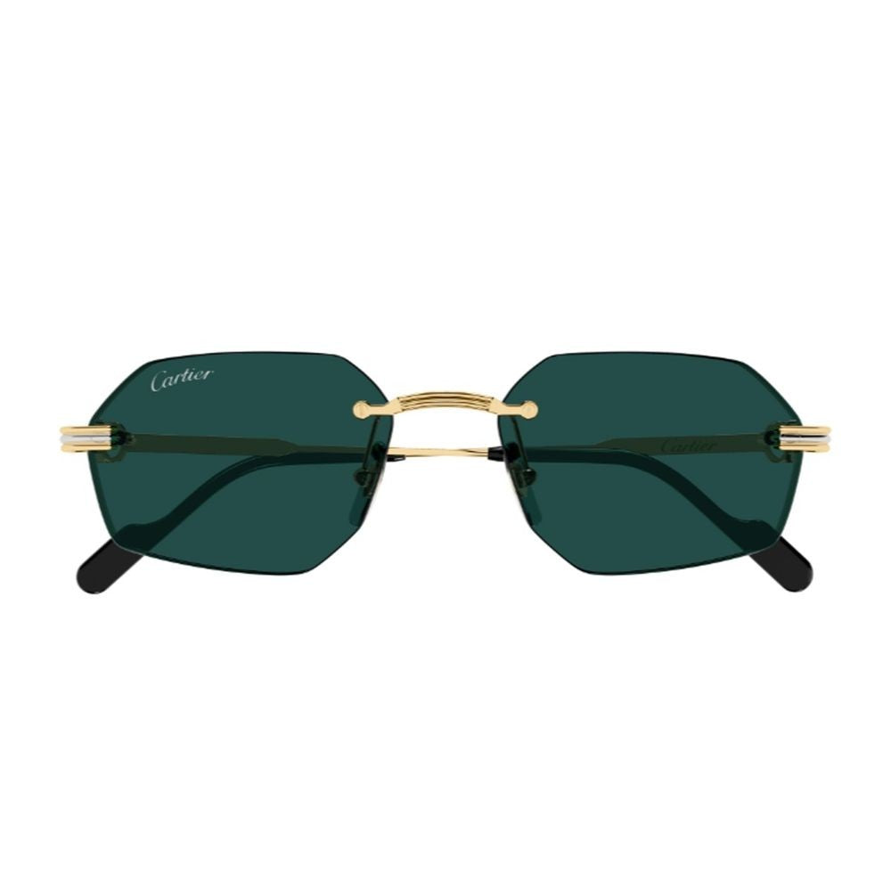 Cartier Rimless Geometric Sunglasses With Gold-Tone Metal Frame