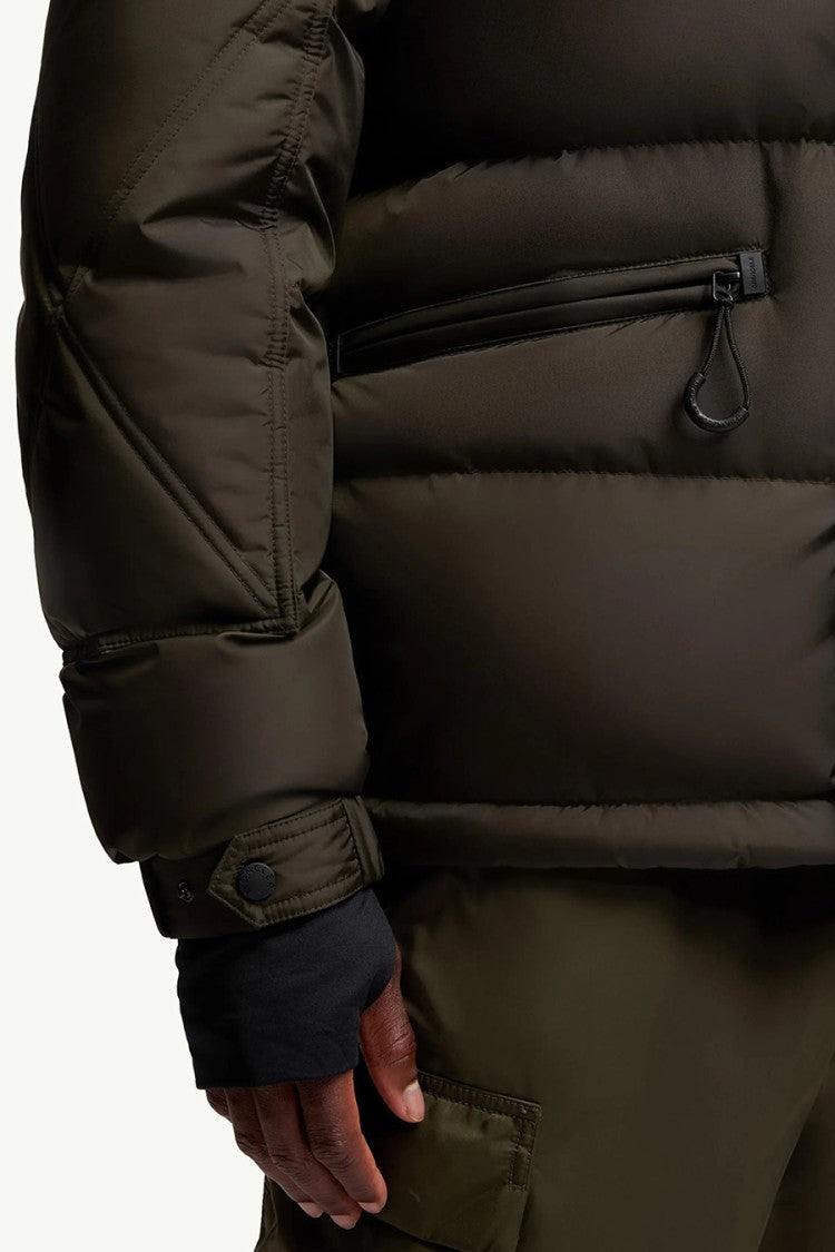 Moncler Dark Green Polyamide Hooded Puffer Jacket
