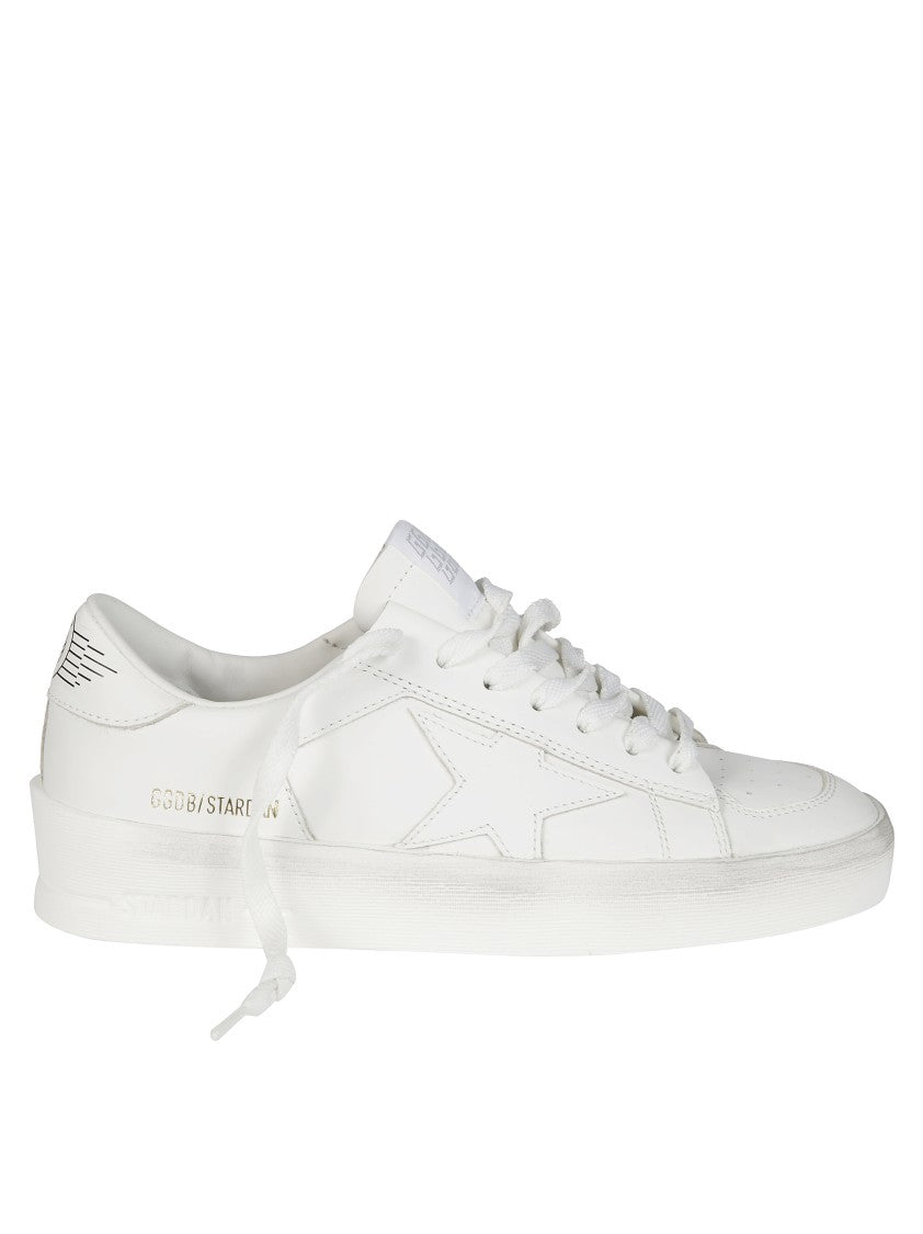 Golden Goose White Stardan Leather Sneakers With Star Motif