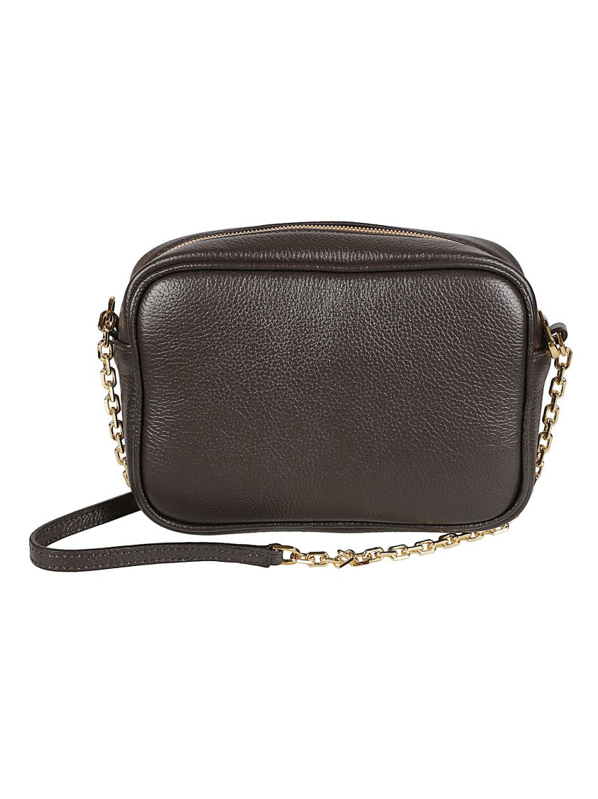 Patrizia Pepe All Day Compact Textured Calfskin Shoulder Bag