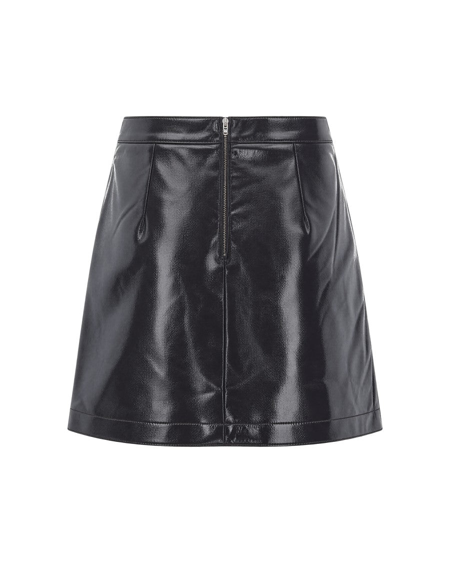 Sessùn Browny Abby Vinyl Satin-Lined Mini Skirt