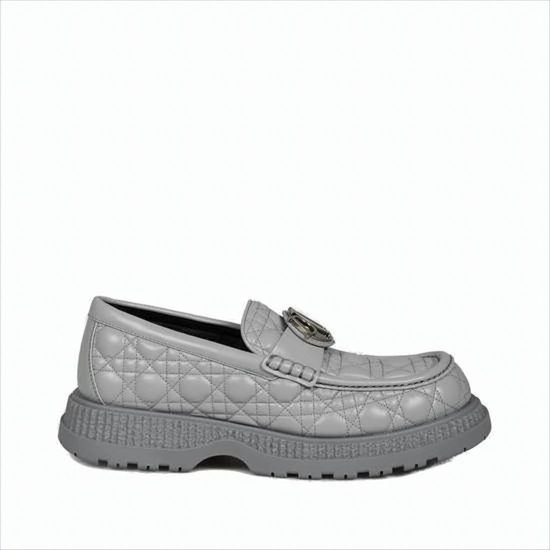 Christian Dior Quilted Buffalo Leather Loafers With Rugged Sole