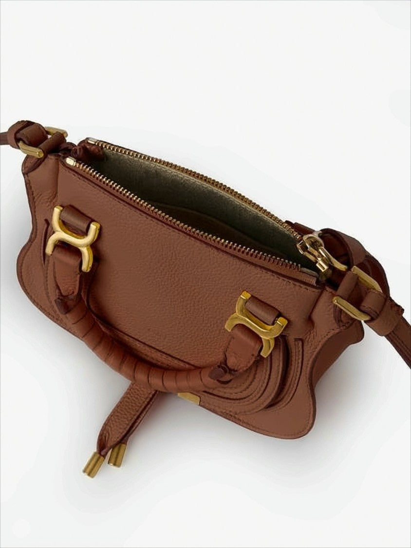 Chloé Structured Brown Calf Leather Tote Bag