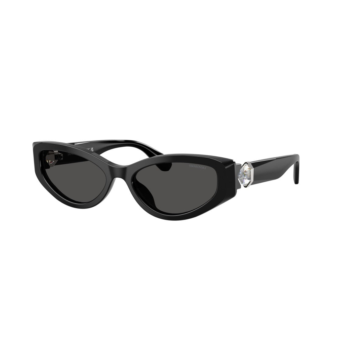 Swarovski 0Sk6045u Cat-Eye Sunglasses With Glossy Black Acetate Frame