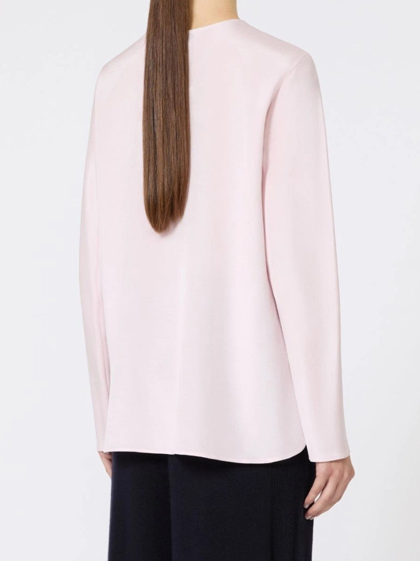 Max Mara Pink Mitico Long-Sleeved Minimalist Top