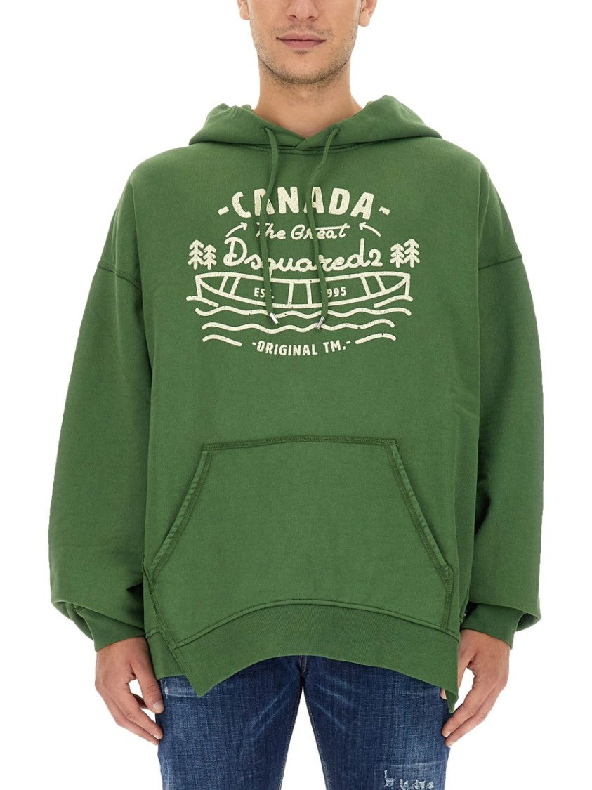Dsquared2 Oversized Green Sweatshirt