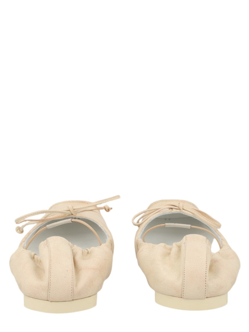 Mm6 By Maison Margiela Squared Toe Gathered Heel Flats