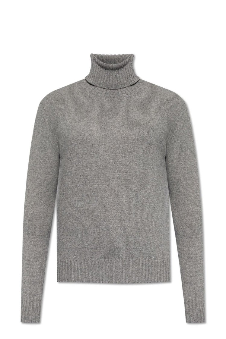 Ami Cashmere Blend High-Neck Sweater With Minimalist Design