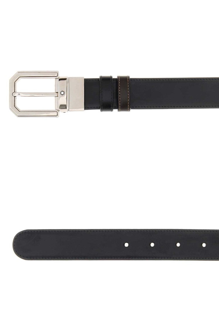 Montblanc Black Leather Reversible Belt