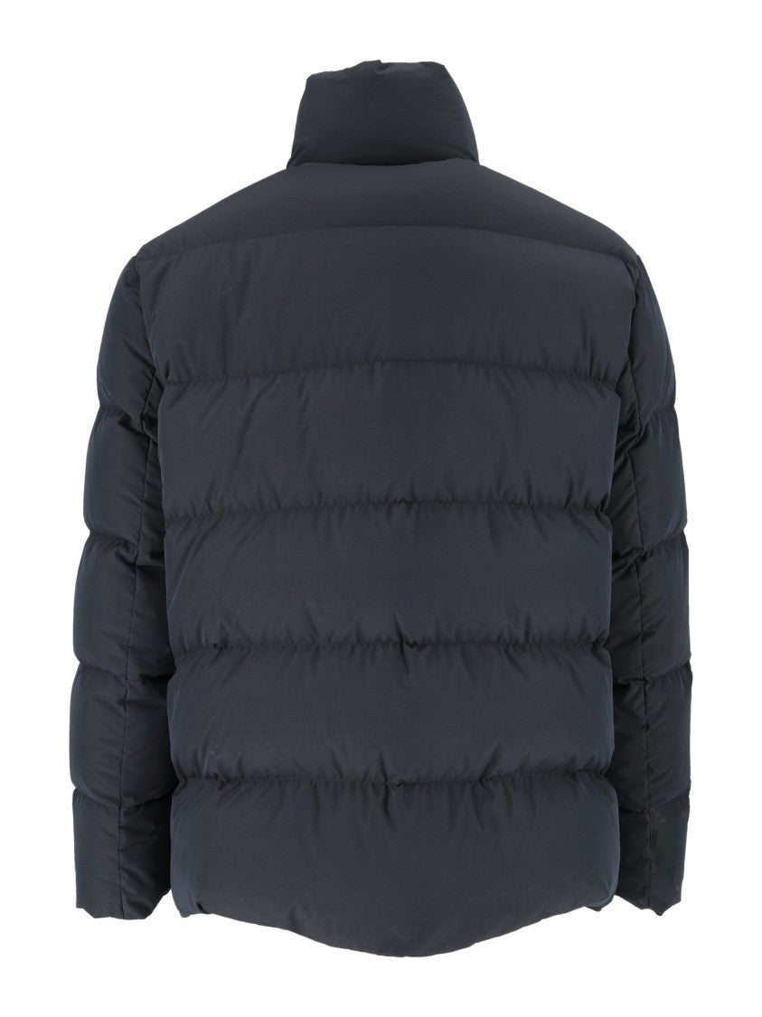 Fay Horizontal Quilted High-Collar Down Jacket