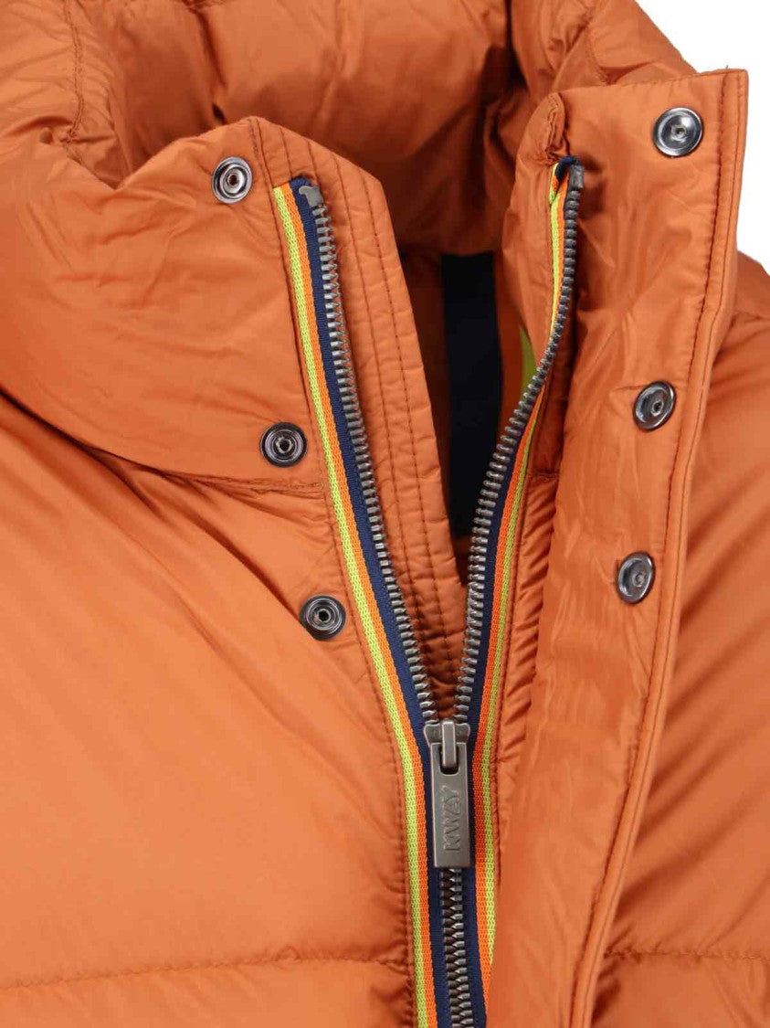 K-Way Vibrant Orange Minimalist Jacket With High Collar