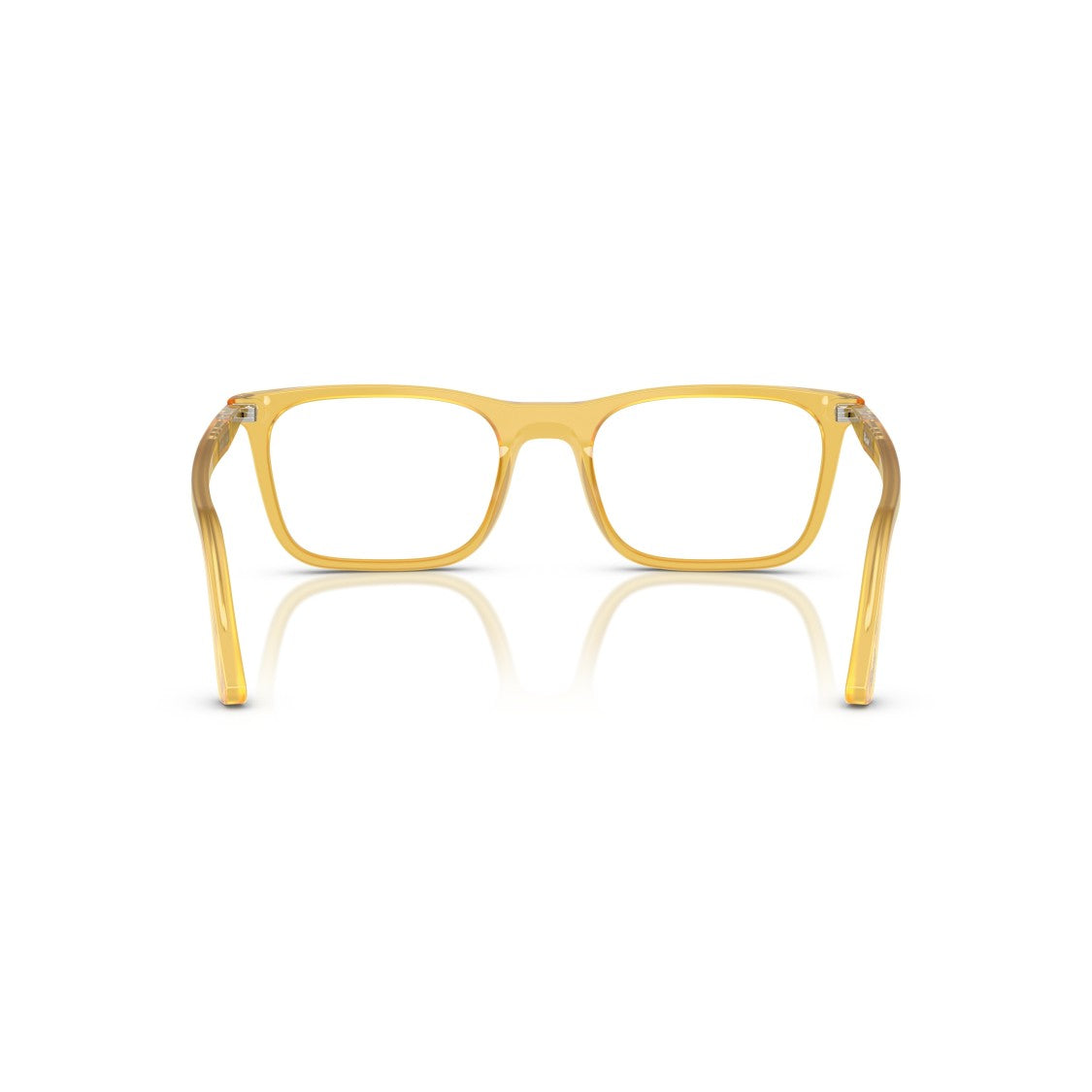 Persol 0Po3358v Translucent Amber Acetate Eyeglasses With Metallic Accents