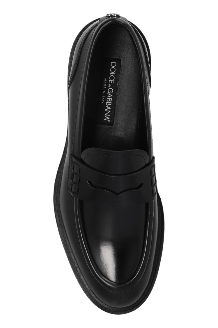 Dolce & Gabbana Black Loafers With Rounded Toe