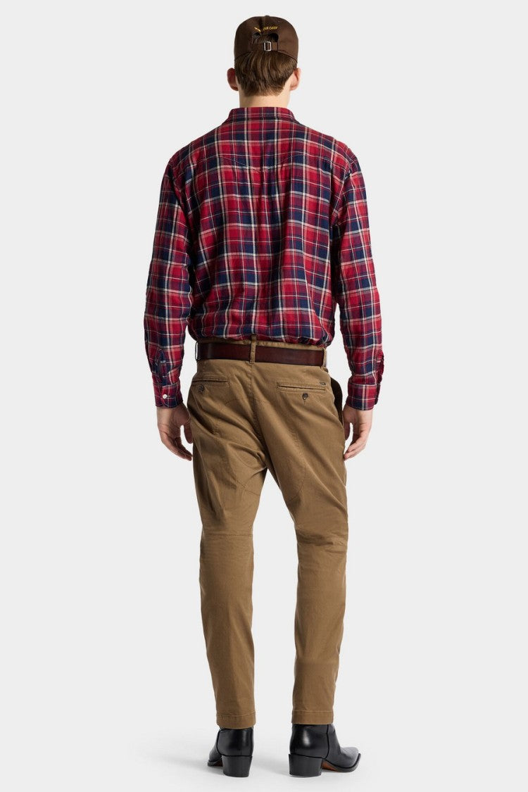 Dsquared2 Brown Tapered Cotton-Blend Chinos