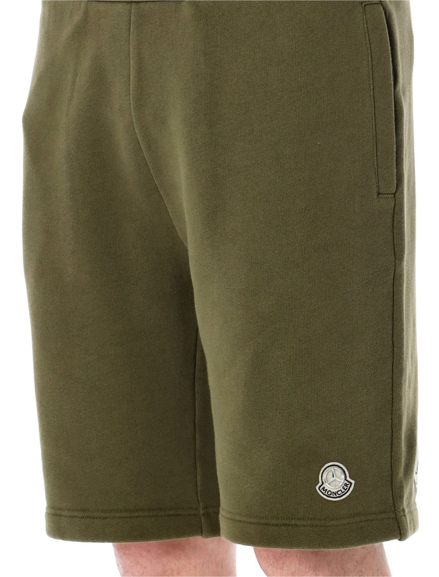 Moncler Genius X Mercedes Benz Relaxed-Fit Olive Green Bermuda Shorts