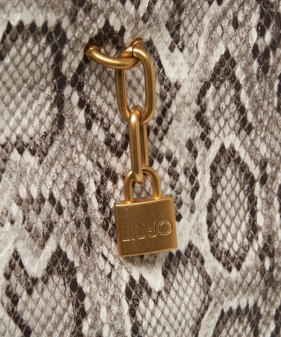 Liu Jo Grey Snake Pattern Shopper Bag